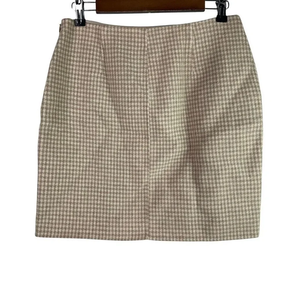 Theory Women’s size 8 Mini Pencil Skirt in Wool-Cashmere L101303R Beige Multi